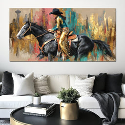 Galloping Western Gold Spirit - NicheCanvas