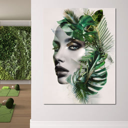 Botanical Muse Fusion Portrait - NicheCanvas