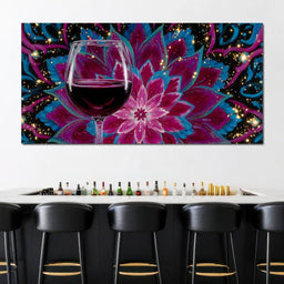 Celestial Petals Wine Mandala - NicheCanvas