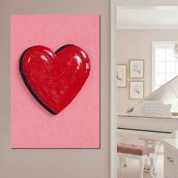 Glossy Red Heart Pop  - NicheCanvas