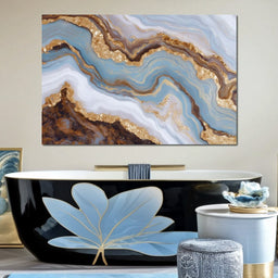 Gilded Riverstone Drift - NicheCanvas