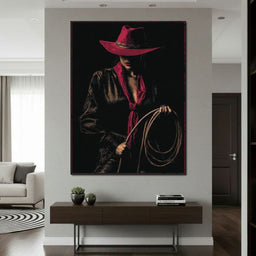 Midnight Cowgirl Red Hat - NicheCanvas