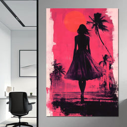 Sunset Silhouette - NicheCanvas