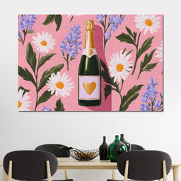 Champagne Hearts And Daisies - NicheCanvas