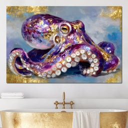 Gilded Violet Octopus Dream - NicheCanvas