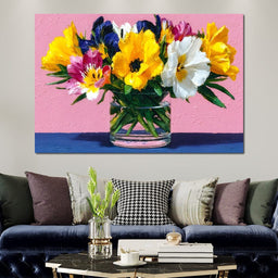 Spring Poppies Glass Vase Pink - NicheCanvas