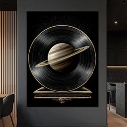 Saturn Vinyl Orbit Night Sky - NicheCanvas