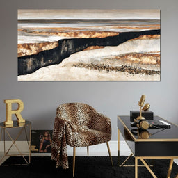 Tectonic Ridge Under Gold Skies - NicheCanvas