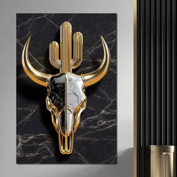Golden Desert Totem Skull Marble - NicheCanvas
