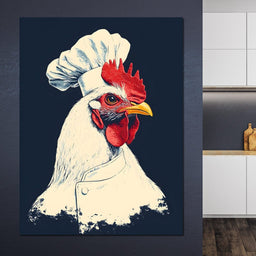 Chef Rooster Portrait - NicheCanvas