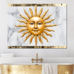 Celestial Golden Sunburst Marble - NicheCanvas