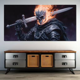 Flaming Skull Knight Sovereign - NicheCanvas