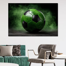 Emerald Soccer Ball Eclipse - NicheCanvas