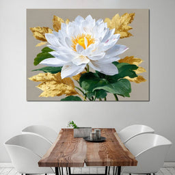 Golden Petals Lotus Elegance - NicheCanvas