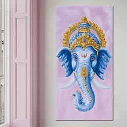 Sacred Blue Ganesha Majesty - NicheCanvas