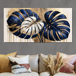 Gilded Monstera Leaves Dancing With Light - NicheCanvas