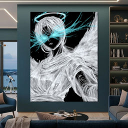 Celestial Guardian Neon Wings - NicheCanvas
