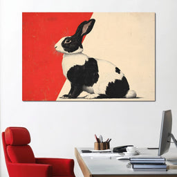 Rabbit's Geometric Poise - NicheCanvas