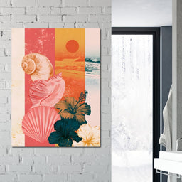 Tidal Shore And Floral Shell - NicheCanvas