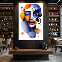 Red Lips and Bold Shapes - TooplesArt - NicheCanvas
