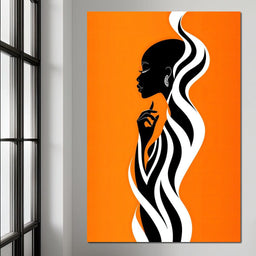 Ebony Flow on Tangerine Dreams - TooplesArt - NicheCanvas