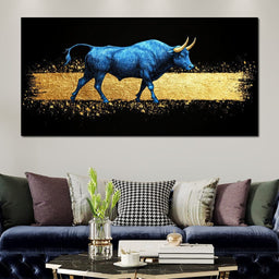Golden Passage Blue Bull - NicheCanvas