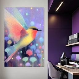 Luminous Bird of Starlit Garden - NicheCanvas