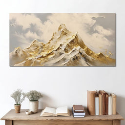 Golden Alpine Majesty Peaks - NicheCanvas