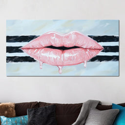 Pink Allure on Striped Horizon - NicheCanvas