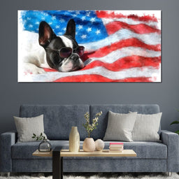 Patriotic Pooch Dreaming Freedom - NicheCanvas
