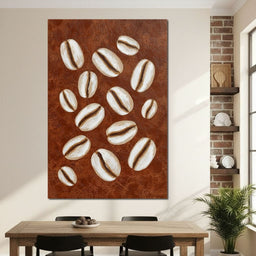Coffee Beans Brown Background - NicheCanvas