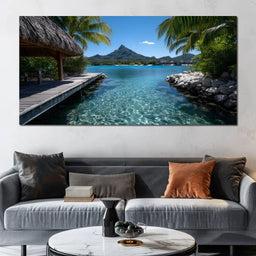 Tranquil Island Paradise Scene - NicheCanvas