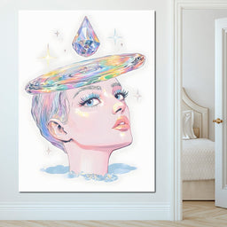 Iridescent Cosmic Halo Dream - NicheCanvas