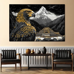 Majestic Aztec Golden Eagle - NicheCanvas