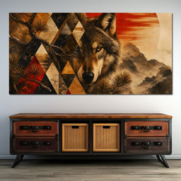 Solitary Predator Rising Sun - NicheCanvas