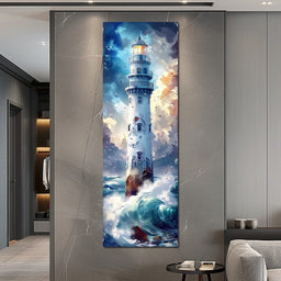 Lighthouse Beacon at Sea - NicheCanvas