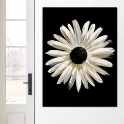 Solitary Pale Petals Against The Void - NicheCanvas