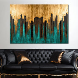 Golden Reflections Vertical Harmony - NicheCanvas