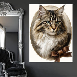 Blue Eyed Tabby Cat Portrait - NicheCanvas