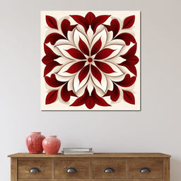 Crimson And Bone Medallion - TooplesArt - NicheCanvas