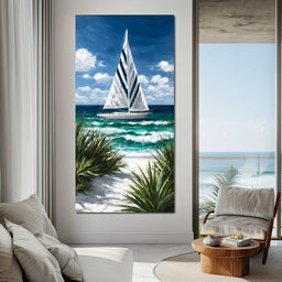 Sailing Beyond Turquoise Waves - NicheCanvas