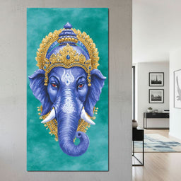 Royal Indigo Elephant Majesty - NicheCanvas