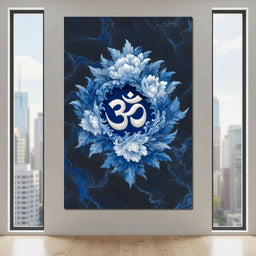 Om Lotus Blossom Meditation Mark - NicheCanvas