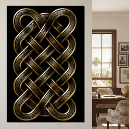 Ancient Norse Gold Metal Interlace - NicheCanvas