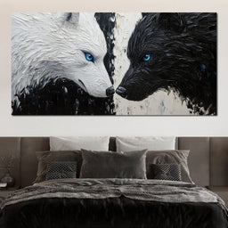 Duality of Wolf Spirits - NicheCanvas