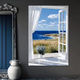 Ocean Breeze Through Open Window - NicheCanvas