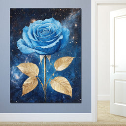 Celestial Blue Rose Symphony - NicheCanvas