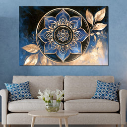 Gilded Petals Of The Midnight Mandala - NicheCanvas