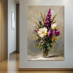 Spring Bouquet on Beige Background - NicheCanvas