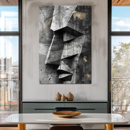 Monochrome Geometric Echoes - NicheCanvas